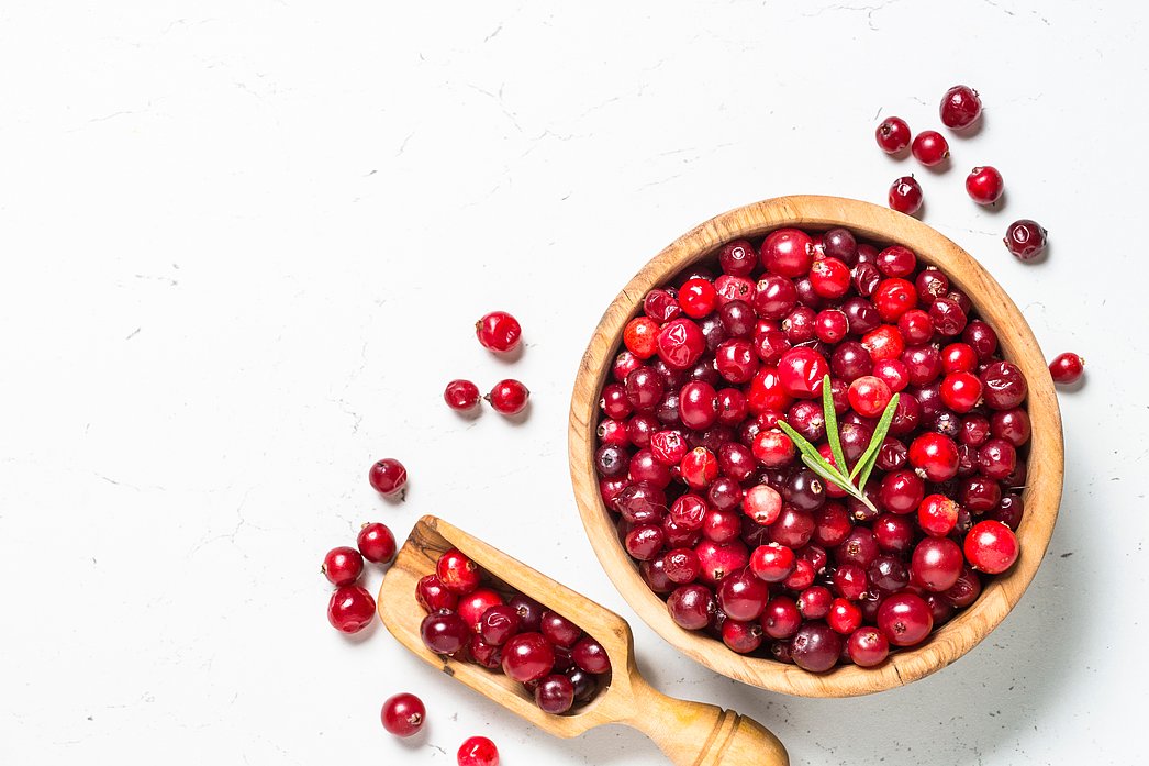 Schüssel mit Cranberries