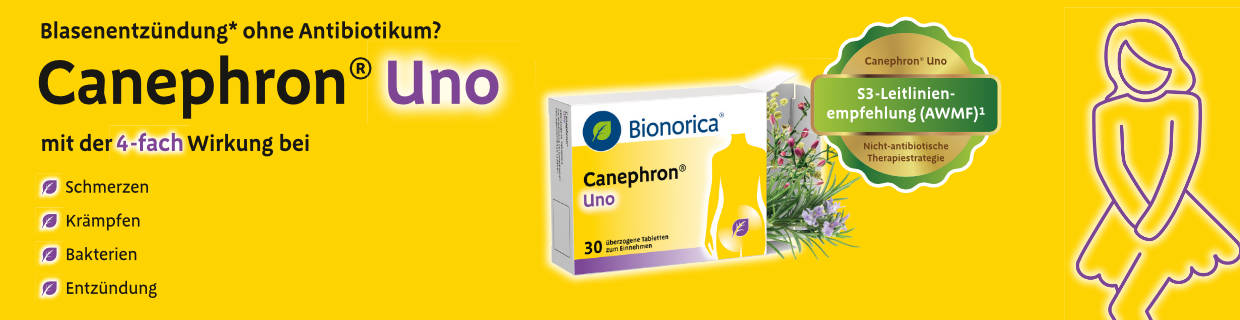 Canephron Header pflanzliche Therapieotionen